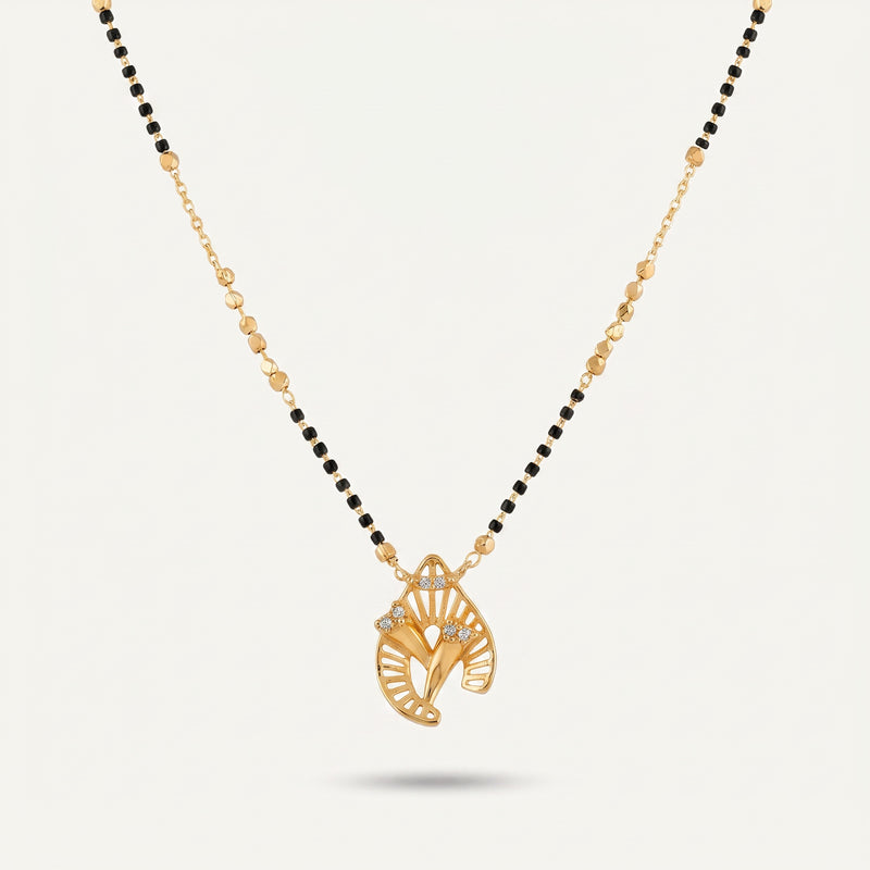Lotus Leaf Motif Mangalsutra Necklace
