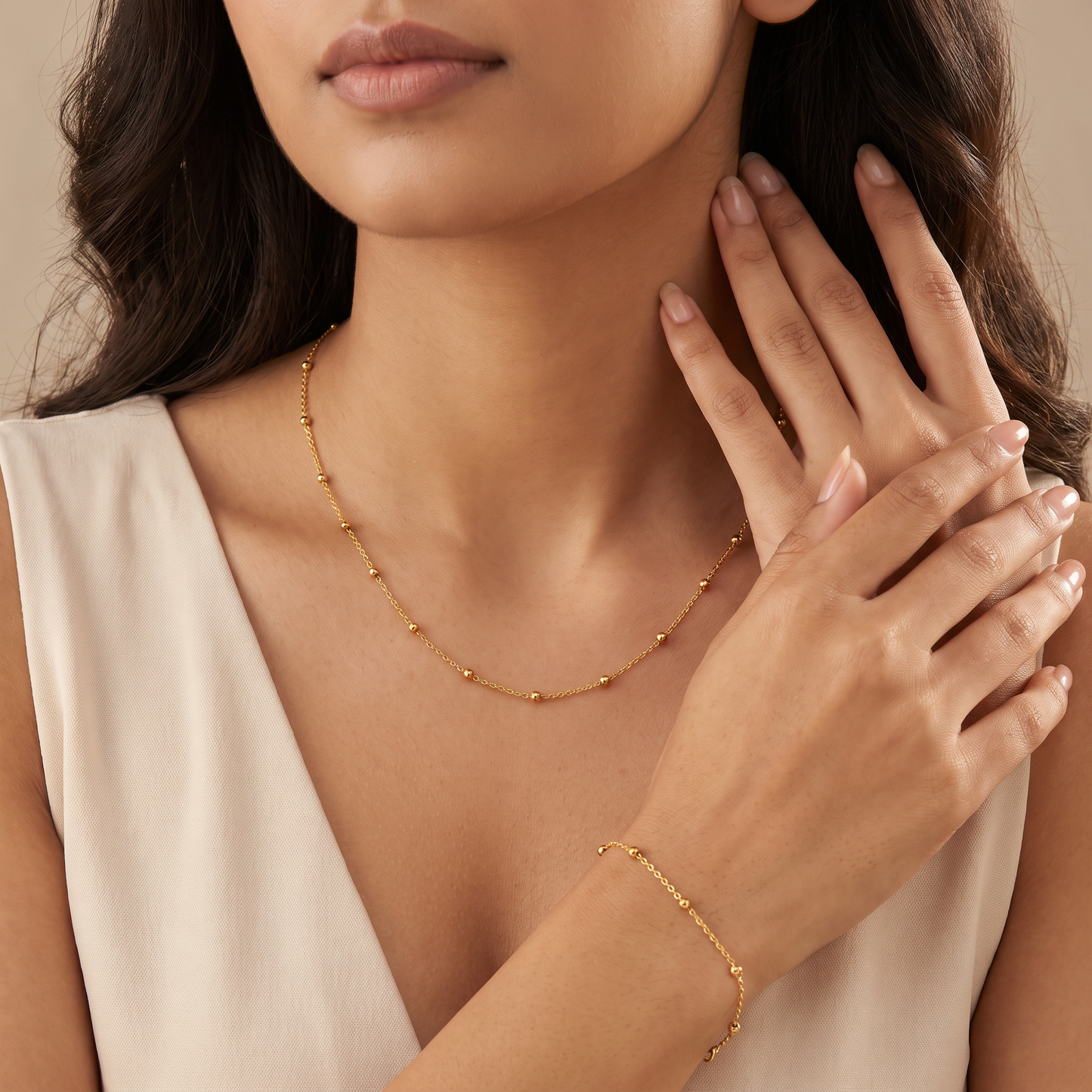 Gold Plated Necklace & Bracelet Combo Set of 6 – Heart, Infinity, Solitaire, Lariat & Beaded |Jewelry