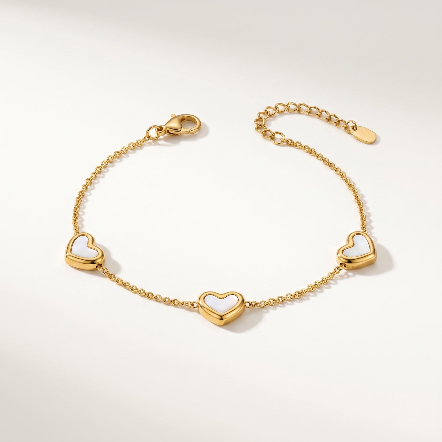 Mother-of-Pearl Heart Chain Anklet