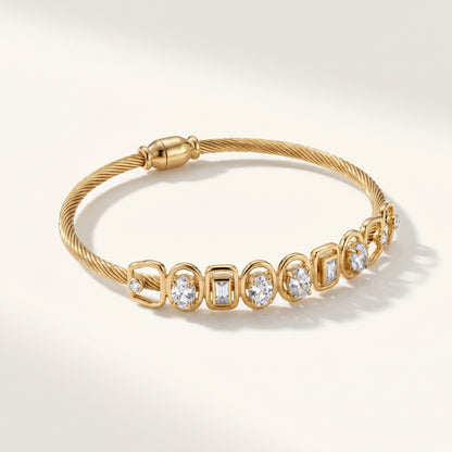 Crossover Pave CZ Bow Bangle