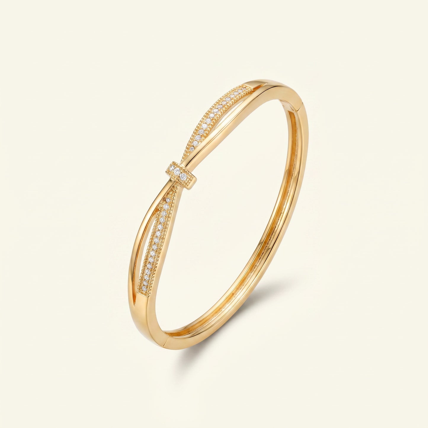 Crossover Pave CZ Bow Bangle II