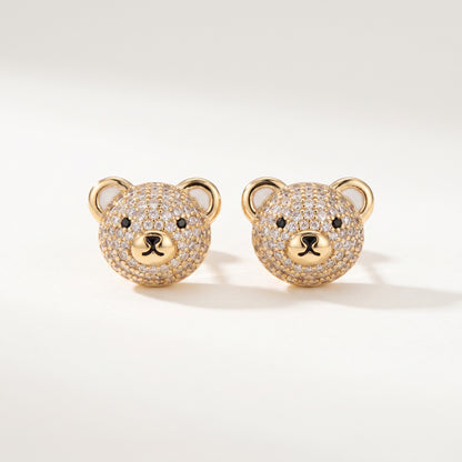 Teddy Bear Face Stud Earrings