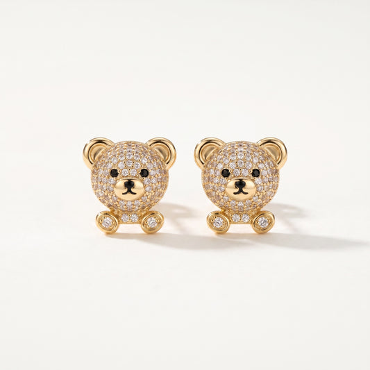 Pave Cat Huggie Earrings
