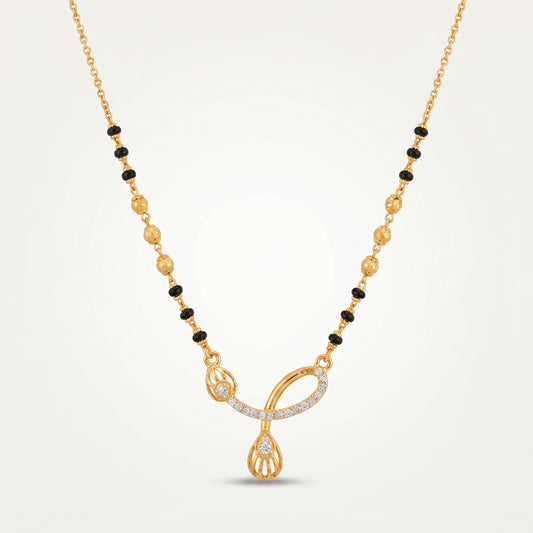 CZ Oval Loop & Drop Mangalsutra Necklace
