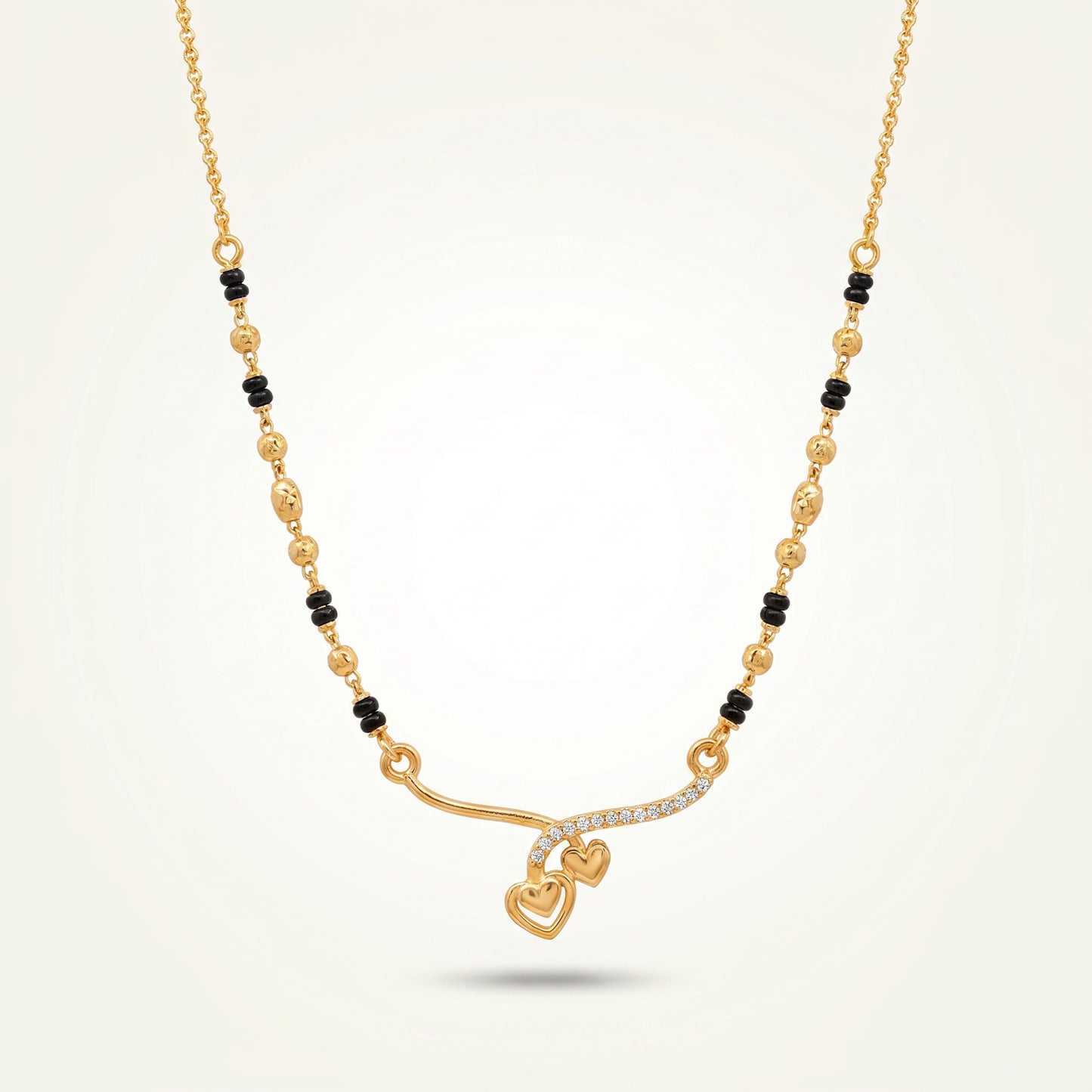 Twin Heart CZ Mangalsutra Necklace