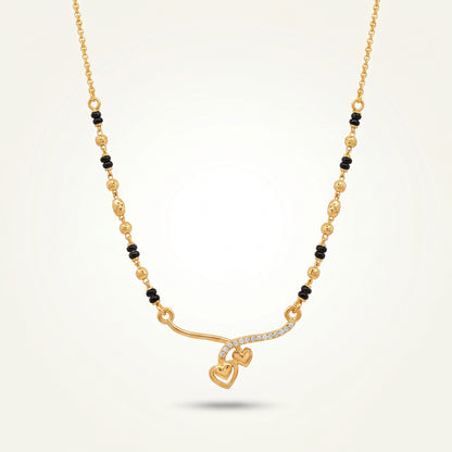 Twin Heart CZ Mangalsutra Necklace