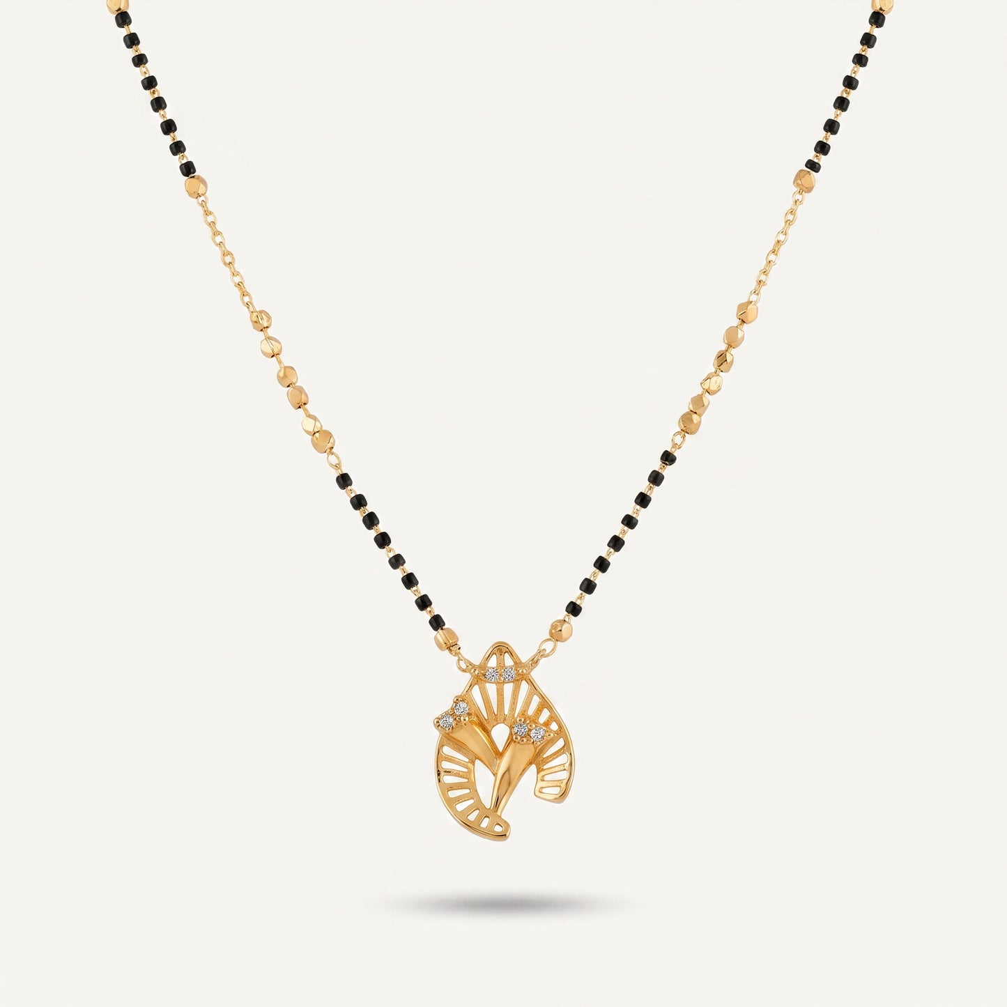Lotus Leaf Motif Mangalsutra Necklace