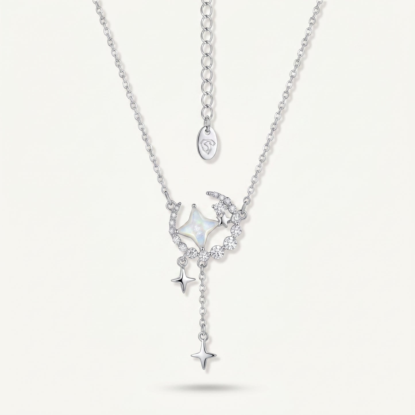 Celestial Moon & Star Silver-Tone Necklace