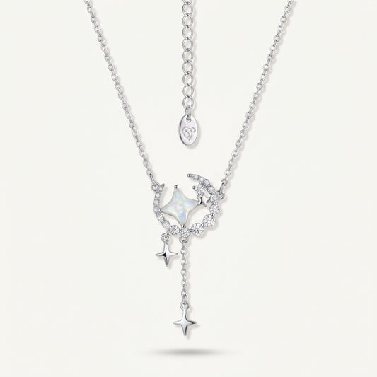 Celestial Moon & Star Silver-Tone Necklace