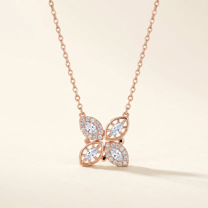 Rose Gold Marquise Clover Necklace